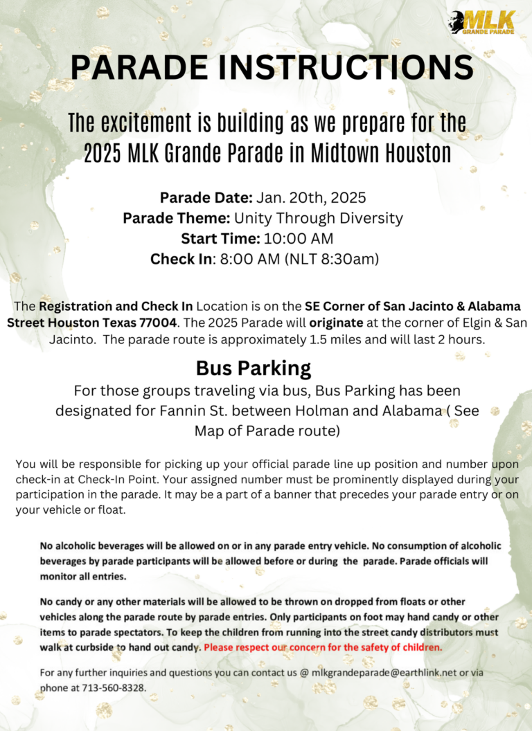 2025 Parade Reporting & Map MLK Grande Parade